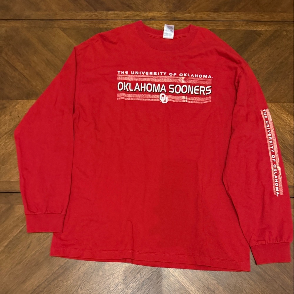 Alstyle University of‎ Oklahoma Sooners Red Long Sleeve Graphic T-Shirt Mens XL